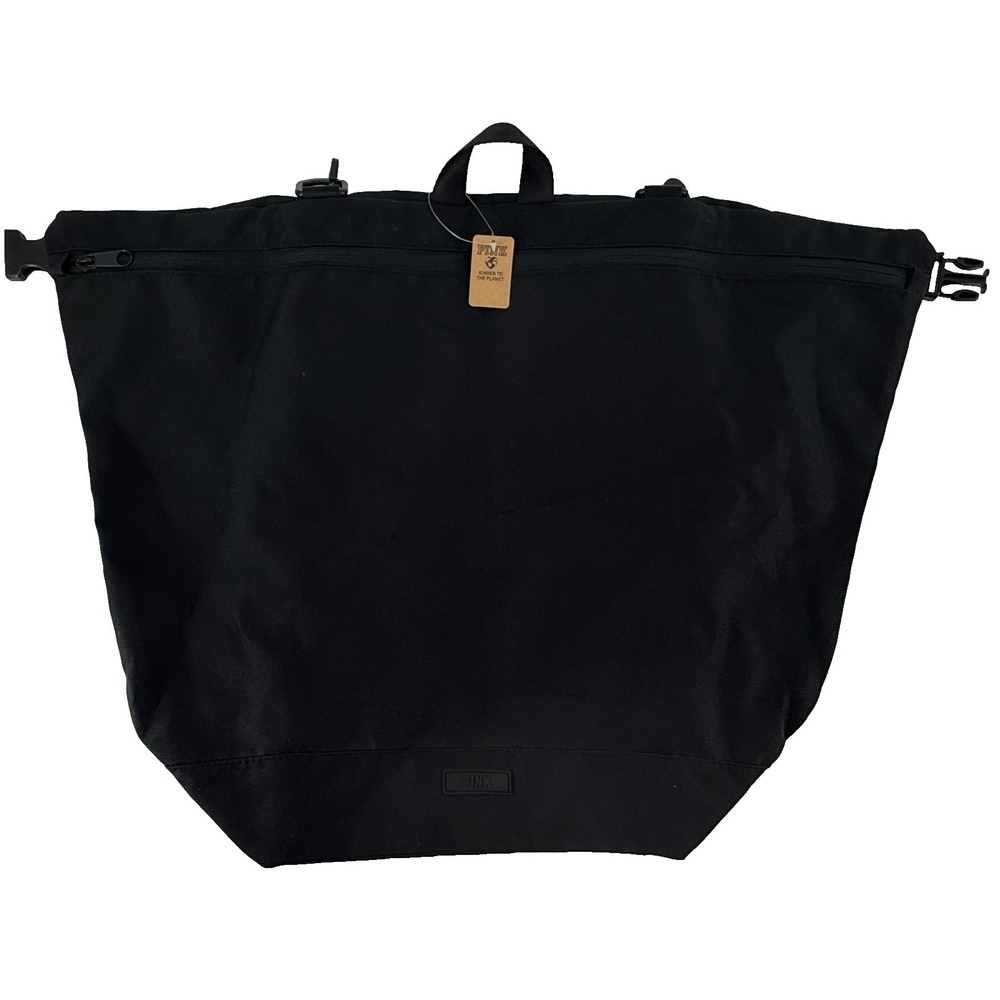 Victoria Secret PINK Black Tote Bag Large Weekender Gym Travel NWT